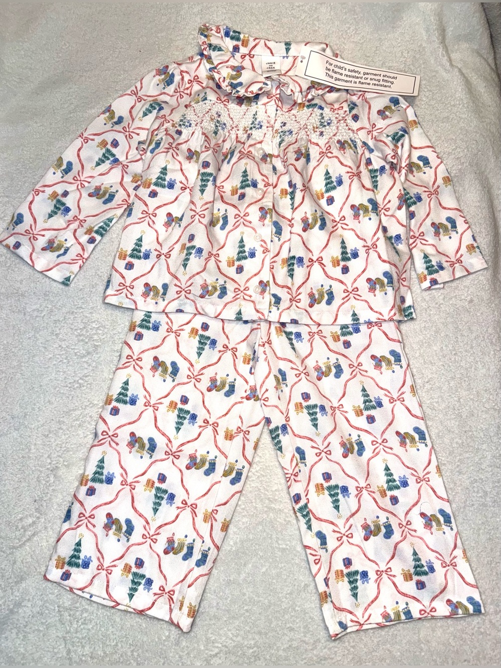 Janie and Jack Good Night Classic Pajama Set In Holiday Stocking, size 2T, NWT